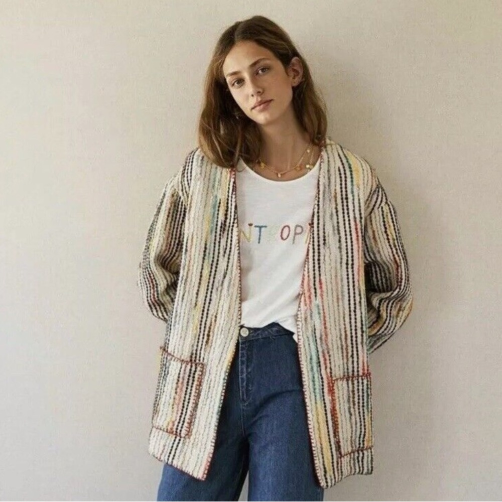 NWT $369 Anthropologie Intropia Sonoran Cardigan Arizonia Long Coat Sz 34 P154-4